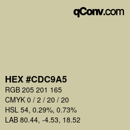 カラーコード: HEX #CDC9A5 | qconv.com