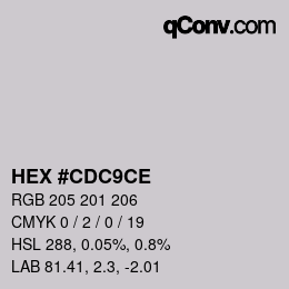 Color code: HEX #CDC9CE | qconv.com