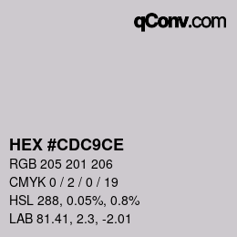 Color code: HEX #CDC9CE | qconv.com