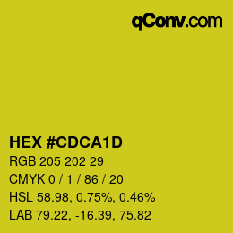 カラーコード: HEX #CDCA1D | qconv.com