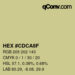 颜色代码: HEX #CDCA8F | qconv.com