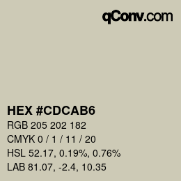 Color code: HEX #CDCAB6 | qconv.com