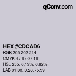 カラーコード: HEX #CDCAD6 | qconv.com