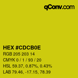 Color code: HEX #CDCB0E | qconv.com