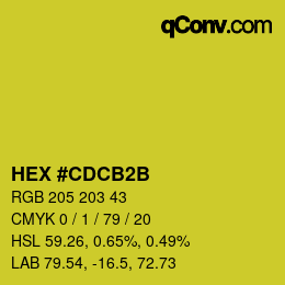 Color code: HEX #CDCB2B | qconv.com