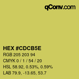 カラーコード: HEX #CDCB5E | qconv.com