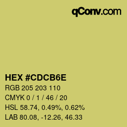 Color code: HEX #CDCB6E | qconv.com