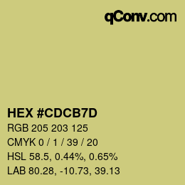 カラーコード: HEX #CDCB7D | qconv.com