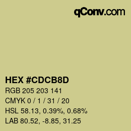 Color code: HEX #CDCB8D | qconv.com