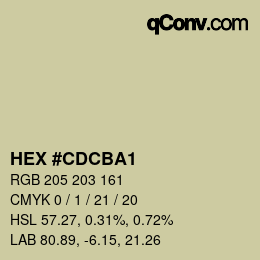 カラーコード: HEX #CDCBA1 | qconv.com