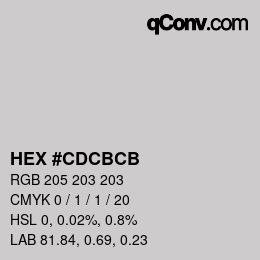 Código de color: HEX #CDCBCB | qconv.com