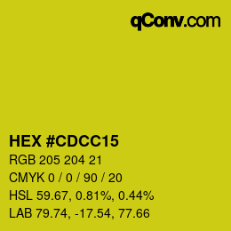 Color code: HEX #CDCC15 | qconv.com