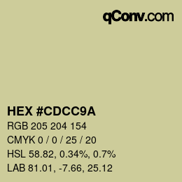 Color code: HEX #CDCC9A | qconv.com