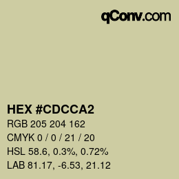 Color code: HEX #CDCCA2 | qconv.com