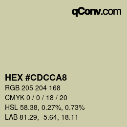 Color code: HEX #CDCCA8 | qconv.com