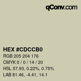 Color code: HEX #CDCCB0 | qconv.com