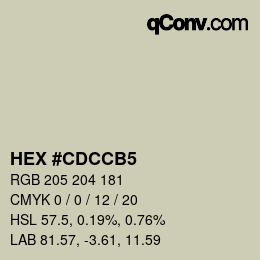 カラーコード: HEX #CDCCB5 | qconv.com