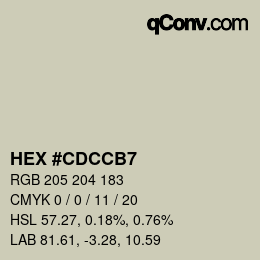 颜色代码: HEX #CDCCB7 | qconv.com