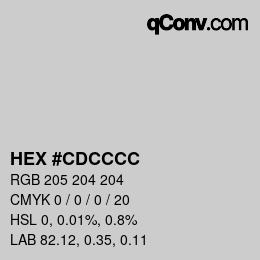颜色代码: HEX #CDCCCC | qconv.com
