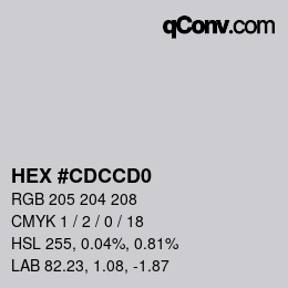 Color code: HEX #CDCCD0 | qconv.com