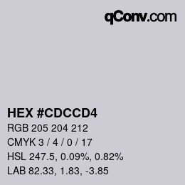 カラーコード: HEX #CDCCD4 | qconv.com