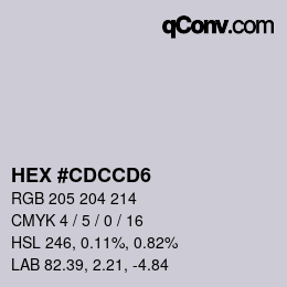 Color code: HEX #CDCCD6 | qconv.com