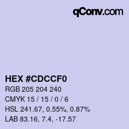 颜色代码: HEX #CDCCF0 | qconv.com