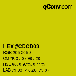 カラーコード: HEX #CDCD03 | qconv.com