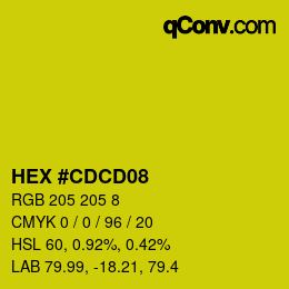 Color code: HEX #CDCD08 | qconv.com