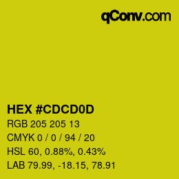 カラーコード: HEX #CDCD0D | qconv.com
