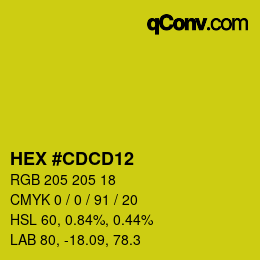 Color code: HEX #CDCD12 | qconv.com
