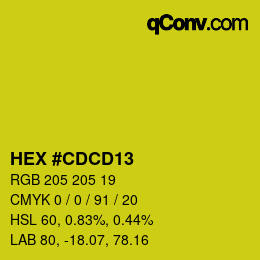 Color code: HEX #CDCD13 | qconv.com