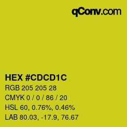 Color code: HEX #CDCD1C | qconv.com