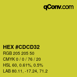 颜色代码: HEX #CDCD32 | qconv.com