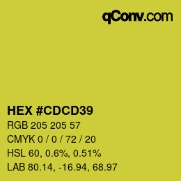 Color code: HEX #CDCD39 | qconv.com