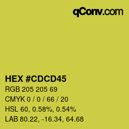 Color code: HEX #CDCD45 | qconv.com