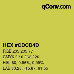 Color code: HEX #CDCD4D | qconv.com