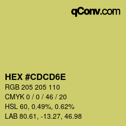 Color code: HEX #CDCD6E | qconv.com