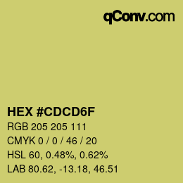 Color code: HEX #CDCD6F | qconv.com