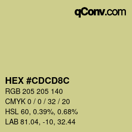 カラーコード: HEX #CDCD8C | qconv.com