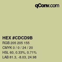 Color code: HEX #CDCD9B | qconv.com