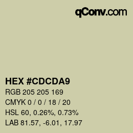 カラーコード: HEX #CDCDA9 | qconv.com