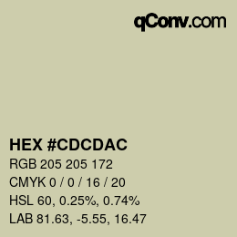 カラーコード: HEX #CDCDAC | qconv.com