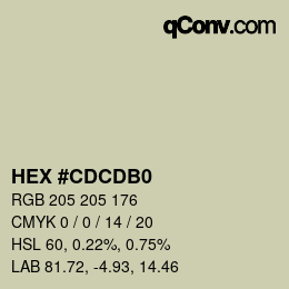 カラーコード: HEX #CDCDB0 | qconv.com