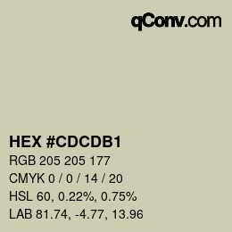 Color code: HEX #CDCDB1 | qconv.com