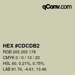 Color code: HEX #CDCDB2 | qconv.com