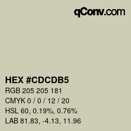 Color code: HEX #CDCDB5 | qconv.com