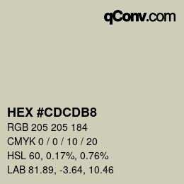 カラーコード: HEX #CDCDB8 | qconv.com