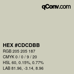 Color code: HEX #CDCDBB | qconv.com
