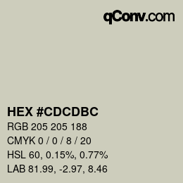 Color code: HEX #CDCDBC | qconv.com